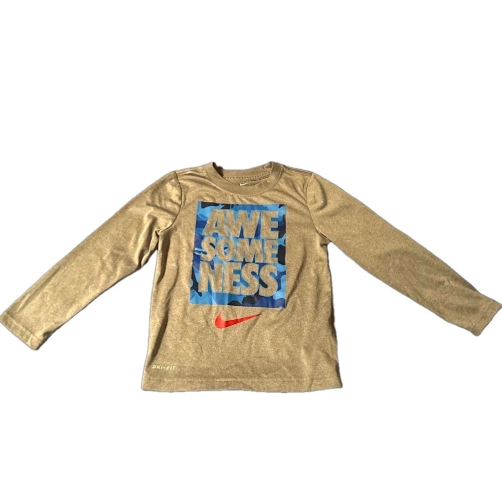 Grey and Blue Nike Long Sleeve Shirt Size 4-5 Years